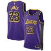 Raffinato LeBron James Los Angeles Lakers Jordan Brand Unisex Swingman Jersey Statement Edition Purple per gli appassionati