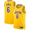 Splendido Fantastico Incantevole LeBron James Los Angeles Lakers Nike 2021/22 Diamond Swingman Jersey Icon Edition Gold per gli appassionati