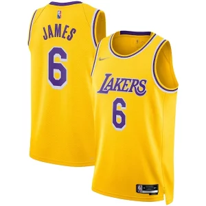 Splendido Fantastico Incantevole LeBron James Los Angeles Lakers Nike 2021/22 Diamond Swingman Jersey Icon Edition Gold per gli appassionati