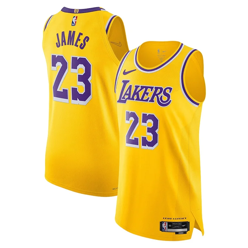 Classico LeBron James Los Angeles Lakers Nike Authentic Player Jersey Icon Edition Gold per gli appassionati