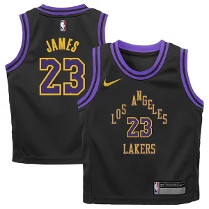 Ottimo Carino Splendido LeBron James Los Angeles Lakers Nike Preschool 2023/24 Swingman Replica Jersey City Edition Black per gli appassionati