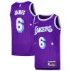 Stupendo LeBron James Los Angeles Lakers Nike Swingman Player Jersey City Edition Purple per gli appassionati