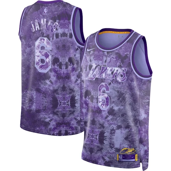 Fascinante Accattivante LeBron James Los Angeles Lakers Nike Unisex Select Series Swingman Jersey Purple per gli appassionati