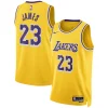 Bellissimo LeBron James Los Angeles Lakers Nike Unisex Swingman Jersey Association Edition Gold per gli appassionati