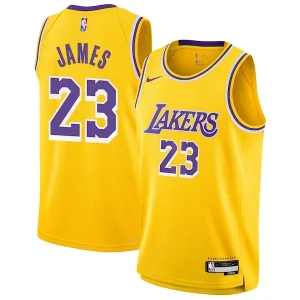 Accattivante LeBron James Los Angeles Lakers Nike Youth Swingman Jersey Icon Edition Gold per gli appassionati