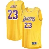 Magnifico LeBron James Los Angeles Lakers Youth Fast Break Player Jersey Icon Edition Gold per gli appassionati