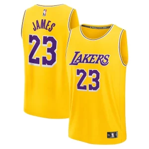 Magnifico Incantevole LeBron James Los Angeles Lakers Youth Fast Break Replica Player Jersey Icon Edition Gold per gli appassionati