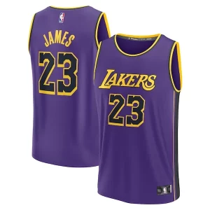 Lussuoso Fantastico LeBron James Los Angeles Lakers Youth Fast Break Replica Player Jersey Statement Edition Purple per gli appassionati