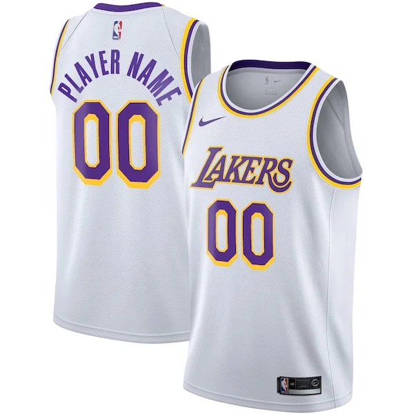 Splendido Carino Attraente Los Angeles Lakers Nike 2020/21 Swingman Custom Jersey Association Edition White per gli appassionati