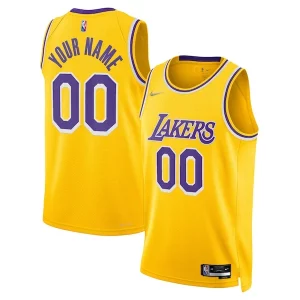 Moderno Carino Los Angeles Lakers Nike 2021/22 Diamond Swingman Custom Jersey Icon Edition Gold per gli appassionati
