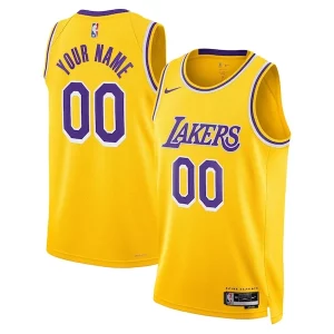 Elegante Classico Robusto Los Angeles Lakers Nike Unisex Swingman Custom Jersey Gold Icon Edition per gli appassionati