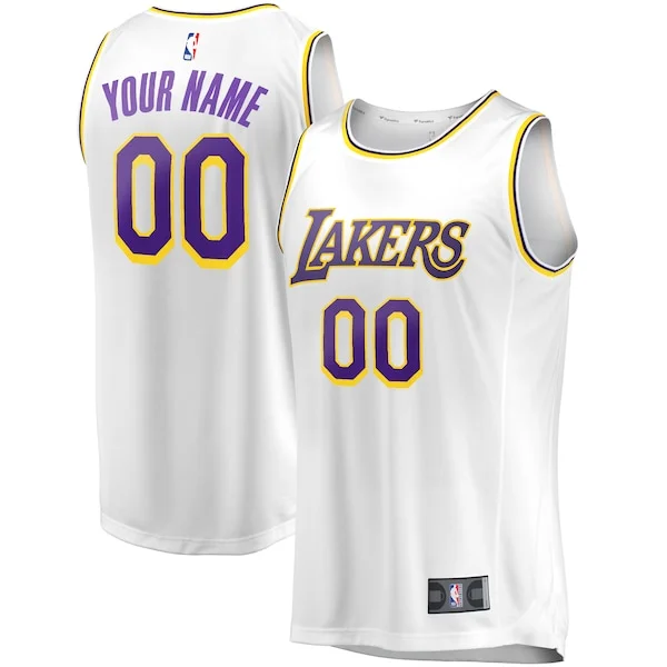 Accattivante Los Angeles Lakers Youth Fast Break Replica Custom Jersey Association Edition White per gli appassionati