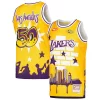 Robusto Los Angeles Lakers x Tats Cru Hardwood Classics Fashion Jersey Gold per gli appassionati