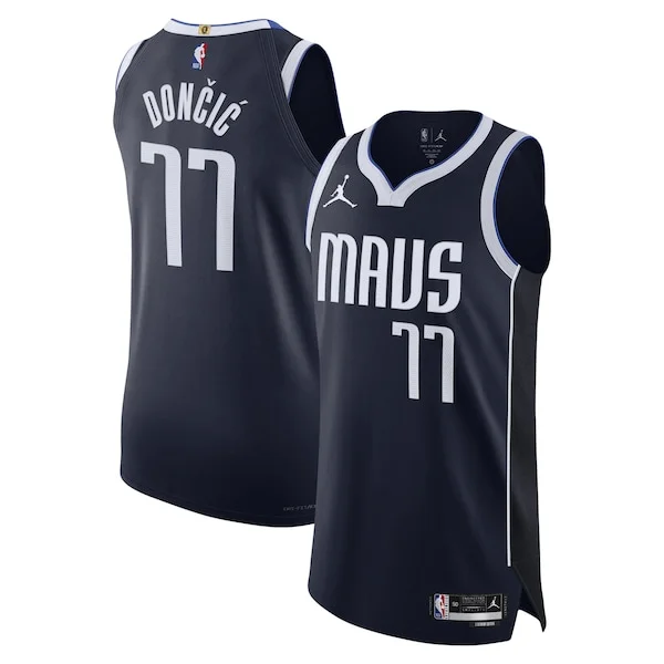 Fantastico Ottimo Luka Dončić Dallas Mavericks Jordan Brand Authentic Player Jersey Statement Edition Navy per gli appassionati