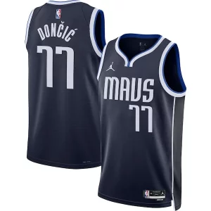 Sofisticato Carino Raffinato Luka Dončić Dallas Mavericks Jordan Brand Unisex Swingman Jersey Statement Edition Navy per gli appassionati