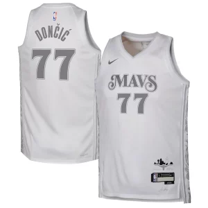 Ottimo Incantevole Elegante Luka Dončić Dallas Mavericks Nike Youth 2024/25 Swingman Player Jersey City Edition White per gli appassionati