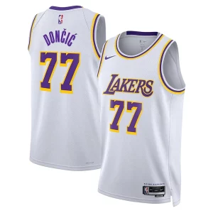 Comodo Fantastico Stupendo Luka Dončić Los Angeles Lakers Nike Association Edition Unisex Swingman Jersey White per gli appassionati