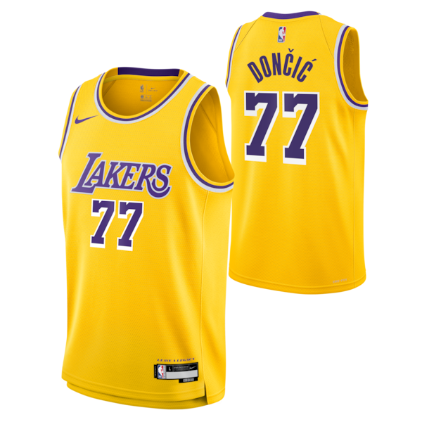 Carino Ottimo Luka Dončić Los Angeles Lakers Nike Unisex Swingman Jersey Icon Edition Gold per gli appassionati
