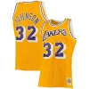 Duraturo Classico Magic Johnson Los Angeles Lakers 1984/85 Big & Tall Hardwood Classics Swingman Jersey Gold per gli appassionati