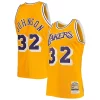 Robusto Magic Johnson Los Angeles Lakers 1984/85 Hardwood Classics Authentic Jersey Gold/Purple per gli appassionati