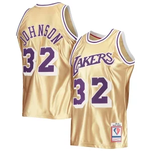 Meraviglioso Delizioso Raffinato Magic Johnson Los Angeles Lakers 75th Anniversary 1984/85 Hardwood Classics Swingman Jersey Gold per gli appassionati
