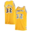 Elegante Gorgeous Raffinato Magic Johnson Los Angeles Lakers Big & Tall 1984/85 NBA 75th Anniversary Diamond Swingman Jersey Gold per gli appassionati