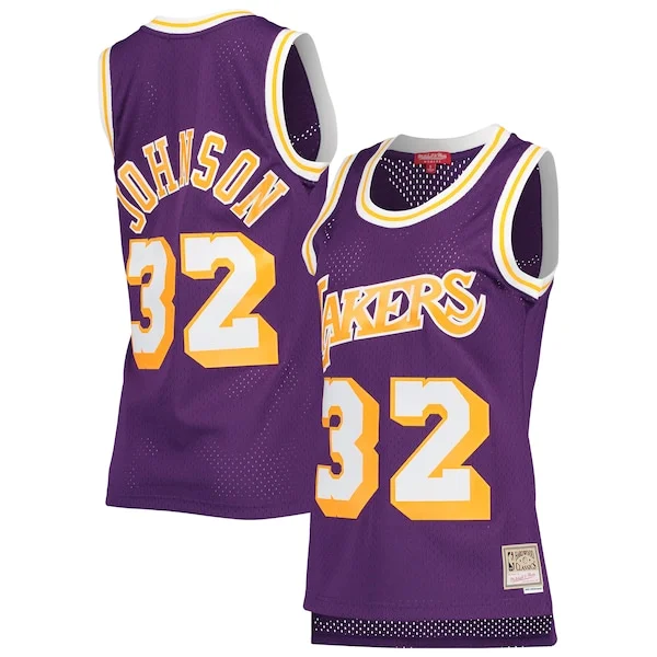 Classico Magic Johnson Los Angeles Lakers Women's Hardwood Classics 1984/85 Swingman Jersey Purple per gli appassionati