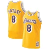 Comodo Duraturo Men's Los Angeles Lakers Kobe Bryant Gold 1996 97 Hardwood Classics Authentic Player Jersey per gli appassionati