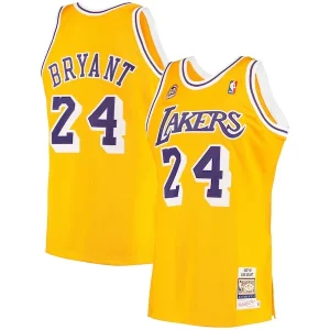 Robusto Attraente Meraviglioso Men's Los Angeles Lakers Kobe Bryant Gold 2007 Hardwood Classics Authentic Jersey per gli appassionati
