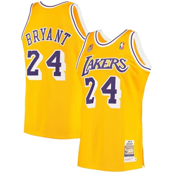 Robusto Attraente Meraviglioso Men's Los Angeles Lakers Kobe Bryant Gold 2007 Hardwood Classics Authentic Jersey per gli appassionati