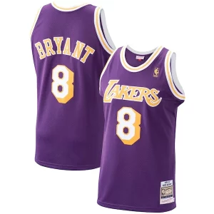 Comodo Robusto Elegante Men's Los Angeles Lakers Kobe Bryant Purple 1996/97 Hardwood Classics Authentic Jersey/Gold/Royal per gli appassionati