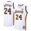 Robusto Moderno Men's Los Angeles Lakers Kobe Bryant White 2009 10 Hardwood Classics Authentic Jersey per gli appassionati