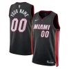 Lussuoso Moderno Miami Heat Nike Unisex Swingman Custom Jersey Black Icon Edition per gli appassionati