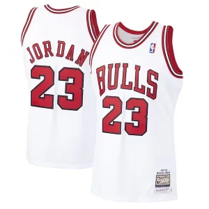 Eccezionale Attraente Prestigioso Michael Jordan Chicago Bulls 1997/98 Hardwood Classics Authentic Jersey White/Black/Scarlet per gli appassionati