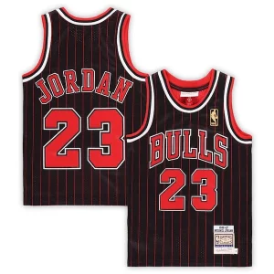Lussuoso Michael Jordan Chicago Bulls Preschool 1996/97 Hardwood Classics Authentic Jersey Black/Red/White per gli appassionati