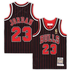 Prestigioso Eccezionale Michael Jordan Chicago Bulls Toddler 1996/97 Hardwood Classics Authentic Jersey Black/Red/White per gli appassionati