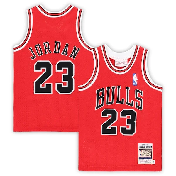 Accattivante Meraviglioso Michael Jordan Chicago Bulls Toddler 1997/98 Hardwood Classics Authentic Jersey Red/Black/White per gli appassionati