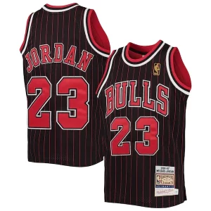 Moderno Michael Jordan Chicago Bulls Youth 1996 97 Hardwood Classics Authentic Jersey Black/Red/Red/White per gli appassionati