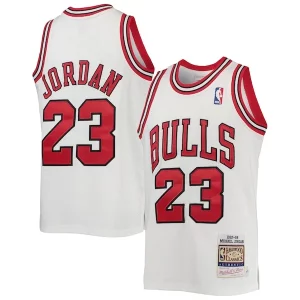 Moderno Michael Jordan Chicago Bulls Youth 1997/98 Hardwood Classics Authentic Jersey White/Black/Red per gli appassionati