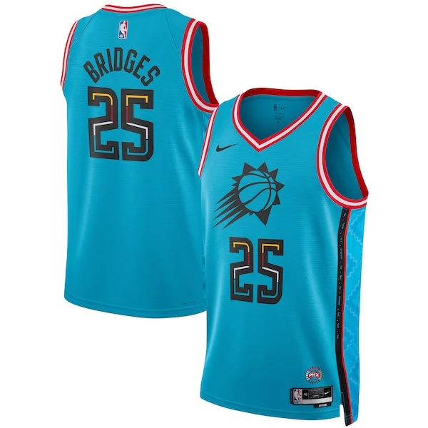 Meraviglioso Lussuoso Magnifico Mikal Bridges Phoenix Suns Nike Unisex 2022/23 Swingman Jersey City Edition Turquoise per gli appassionati