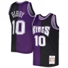 Elegante Gorgeous Mike Bibby Sacramento Kings Hardwood Classics 2001/02 Split Swingman Jersey Purple/Black per gli appassionati