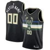 Robusto Carino Moderno Milwaukee Bucks Jordan Brand Swingman Custom Jersey Statement Edition Black per gli appassionati