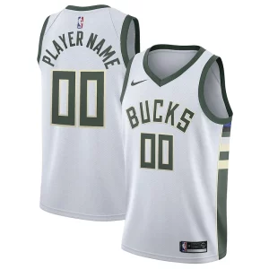 Sofisticato Duraturo Milwaukee Bucks Nike 2020/21 Swingman Custom Jersey Association Edition White per gli appassionati
