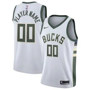 Ottimo Robusto Milwaukee Bucks Nike 2020/21 Swingman Custom Jersey Association Edition White per gli appassionati