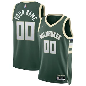 Versatile Delizioso Milwaukee Bucks Nike 2021/22 Diamond Swingman Custom Jersey Icon Edition Hunter Green per gli appassionati