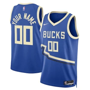 Accattivante Versatile Delizioso Milwaukee Bucks Nike Unisex 2024/25 Custom Swingman Jersey City Edition Royal per gli appassionati