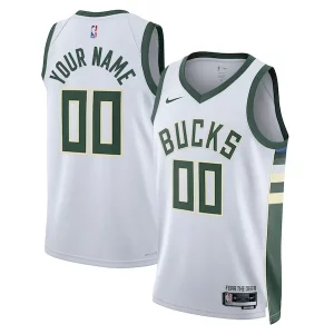Elegante Classico Milwaukee Bucks Nike Unisex Swingman Custom Jersey White Association Edition per gli appassionati