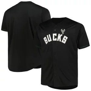 Moderno Carino Milwaukee Bucks Profile Big & Tall Pop Jersey Black per gli appassionati