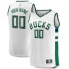 Versatile Resistente Moderno Milwaukee Bucks Youth Fast Break Replica Custom Jersey Association Edition White per gli appassionati