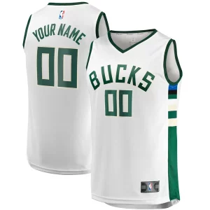 Versatile Resistente Moderno Milwaukee Bucks Youth Fast Break Replica Custom Jersey Association Edition White per gli appassionati